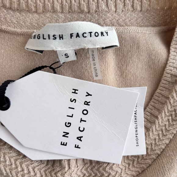 English Factory Linen Blend Long Sleeve Sweater Twofer Mini Dress - Picture 6 of 6